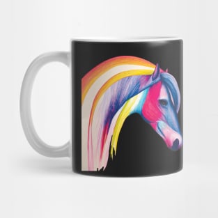 Stunning Rainbow Horse on Teal Mug